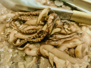 Thai seafood is sold in the morning market.13