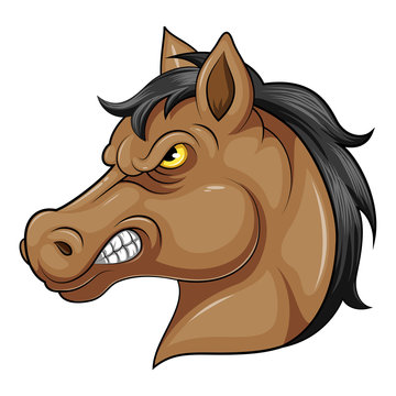 Mascot Head of an angry horse