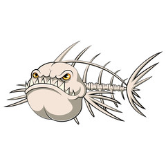 fish bone cartoon