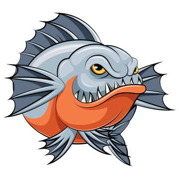 angry piranha fish mascot