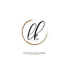 L K LK Initial logo template vector. Letter logo concept