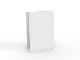 Blank template of shopping Paper Bag 3d illustration for branding design and mock up.