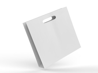 Blank template of shopping Paper Bag 3d illustration for branding design and mock up.