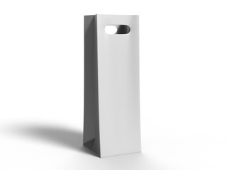 Blank template of shopping Paper Bag 3d illustration for branding design and mock up.