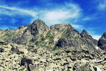 High Tatras panorama with snow on mountain, Slovakia
