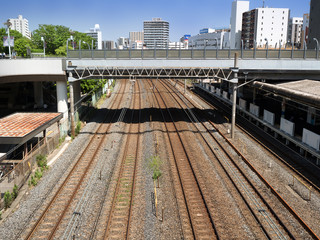 Fototapeta premium 埼玉県川口駅 線路