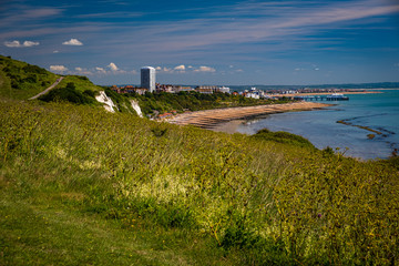Eastbourne from low tide at Beachy Head