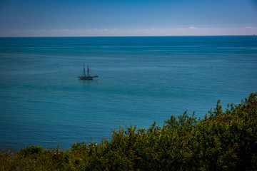 Two masted sailing boad at Beachy Head