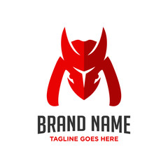 Fototapeta premium logo design letter M horn