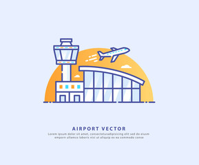 Obraz premium Airport design icon vector, airplane, symbol, signs, infographic, application, illustration.