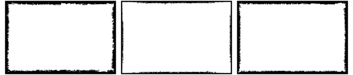 Frames in grunge style. Abstract rectangles with space for text. Monochrome elements.