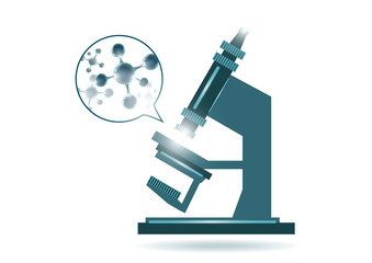 Abstract microscope background with the study of bacteria, molecules, substances. Science, education, chemistry, experiment, laboratory concept.