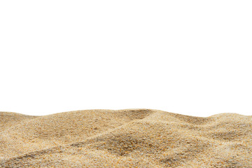 Fototapeta na wymiar Beach sand texture di-cut on white background.