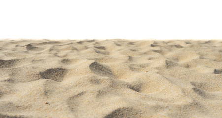 Nature beach sand of texture isolated di-cut on white background.