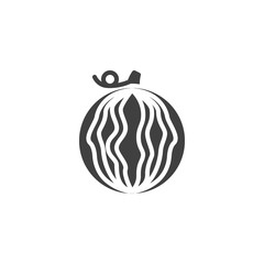 Whole watermelon vector icon. filled flat sign for mobile concept and web design. Striped watermelon fruit glyph icon. Symbol, logo illustration. Vector graphics
