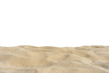 Fototapeta na wymiar Beach sand texture Di-cut on white background.