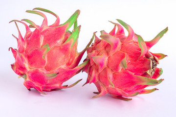 dragon fruit or pitaya on white background, isolated