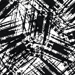 Grunge is black and white. Abstract seamless vector texture. Old worn surface in scratches.