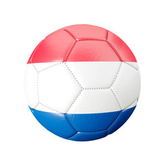 Soccer ball in flag colors isolated on white background. Netherlands. 3D image
