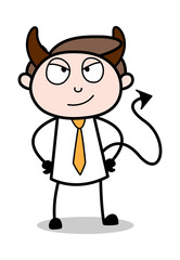 Devil - Office Businessman Employee Cartoon Vector Illustration