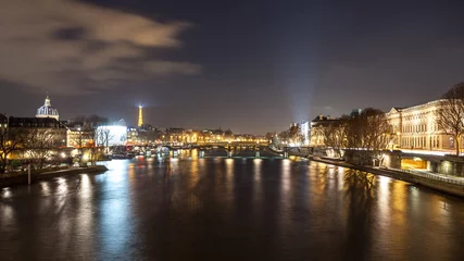 Foto op Plexiglas Beautiful view on Seine river in Paris at night. France. © k_samurkas