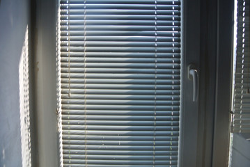 blinds on a white window