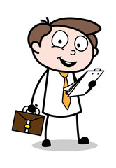 Obraz na płótnie Canvas Announcing the Result - Office Businessman Employee Cartoon Vector Illustration