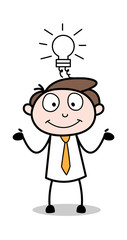 Presenting a Idea - Office Businessman Employee Cartoon Vector Illustration