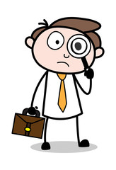 Investigation - Office Businessman Employee Cartoon Vector Illustration