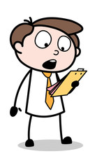 Announcing Terms - Office Businessman Employee Cartoon Vector Illustration