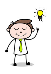 Obraz premium Got an Idea - Office Businessman Employee Cartoon Vector Illustration