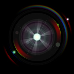 Lens flare light effect. Sun flash with ray and glow.