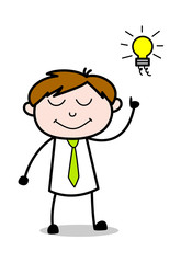 Got an Idea - Office Salesman Employee Cartoon Vector Illustration
