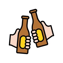 Cheers vector, Summer party related filled icon
