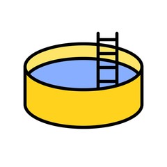 Kiddie pool vector, Summer party related filled icon
