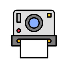 Instant camera vector, Summer party related filled icon