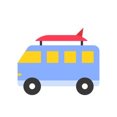Surf van vector, Summer party related filled icon