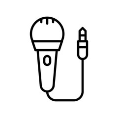 Microphone vector, Summer party related line icon