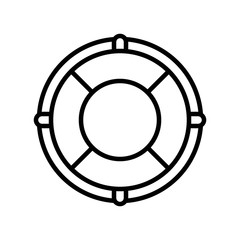 Lifebuoy vector, Summer party related line icon