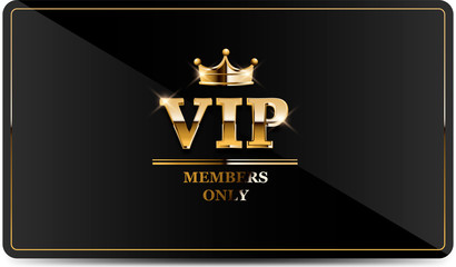 Premium VIP card with gold elements and crown - obrazy, fototapety, plakaty