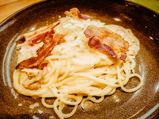 Spaghetti in European restaurants