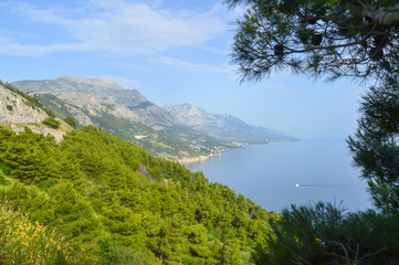 Naklejka na ściany i meble Adriatic Sea coast. Makarska riviera of Dalmatia, Croatia