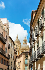 Beautiful narrow street in Segovia