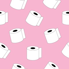 paper towel icon pattern seamless background. Editable outline paper towel icon.