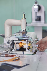 Industrial machine for leather work.