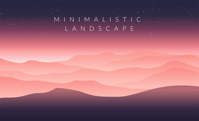 Minimalistic vector landscape background of mountains for your design.