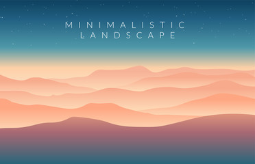 Minimalistic vector landscape background of mountains for your design.