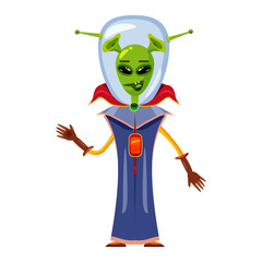 Alien in a space suit, a fantastic funny humanoid character, a monster