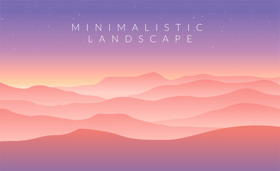 Minimalistic vector landscape background of mountains for your design.