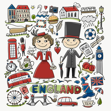 Travel to England. Greeting card for your design
